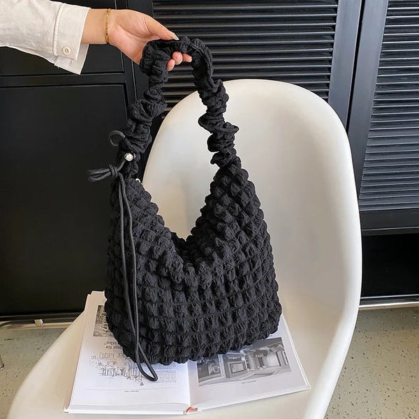 Medium Scrunch Strap Puffer Bucket Bag