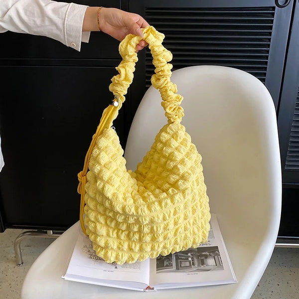 Medium Scrunch Strap Puffer Bucket Bag