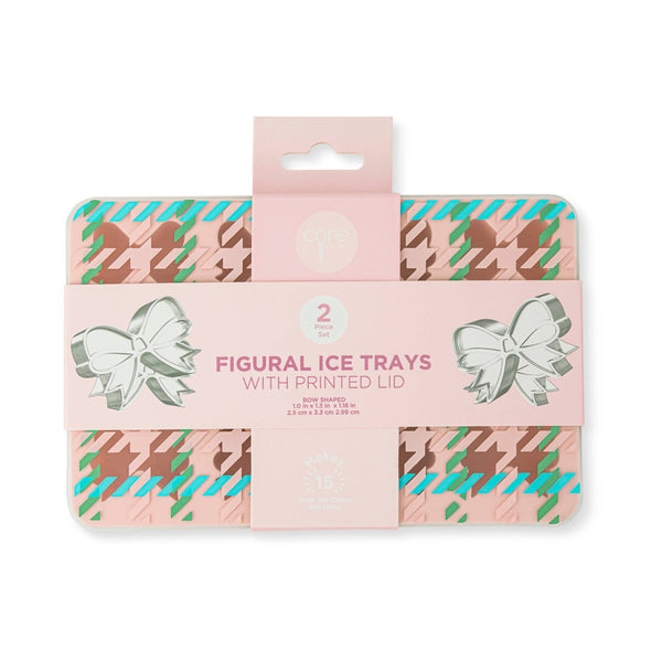 Bow Ice Tray 2pk with Lid - Houndstooth and Leopard