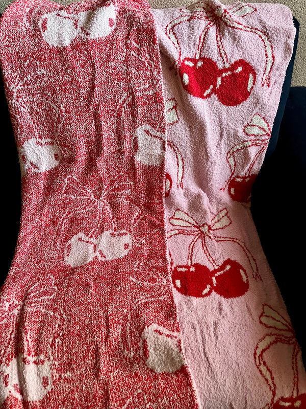 Throw Blankets-French Bow-Luxury Teddy Bear Fleece