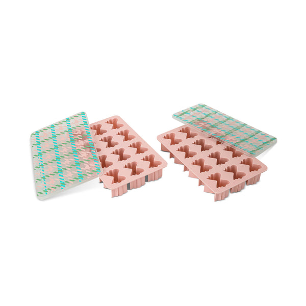 Bow Ice Tray 2pk with Lid - Houndstooth and Leopard
