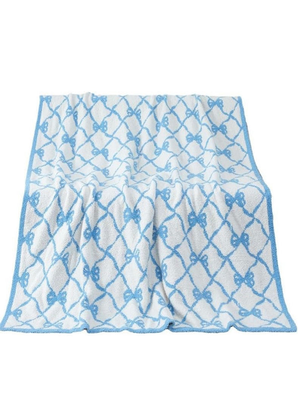 Throw Blankets-French Bow-Luxury Teddy Bear Fleece