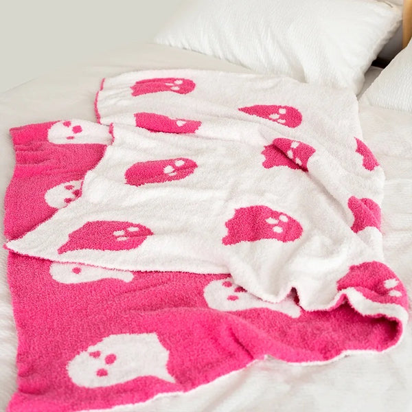 Blankets Fleece-Cozy Halloween Ghost and Jack’o’Lantern Reversible