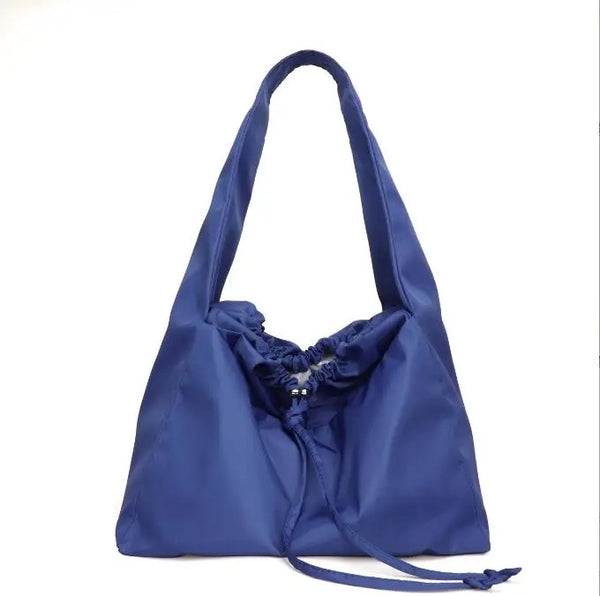 Nylon Drawstring Crossbody Bucket Tote Bag