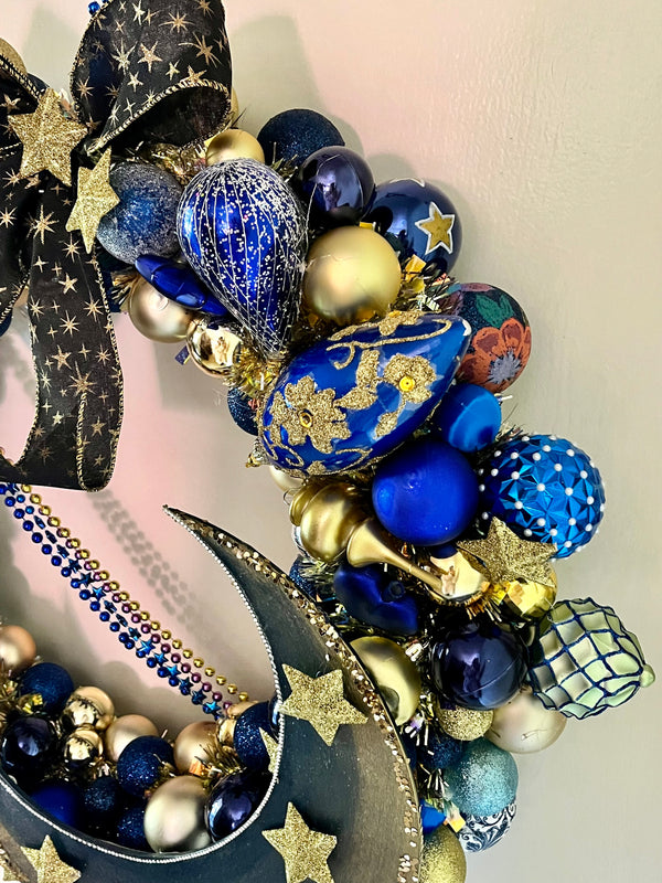 Vintage Style 90’s Celestial-Holiday Wreath