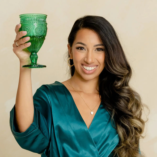 Vintage Style Pressed Glass Wine Goblet