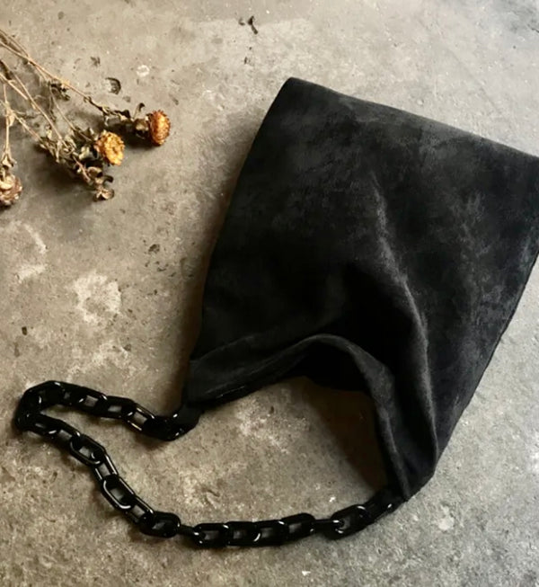 Corduroy Chain Strap Tote