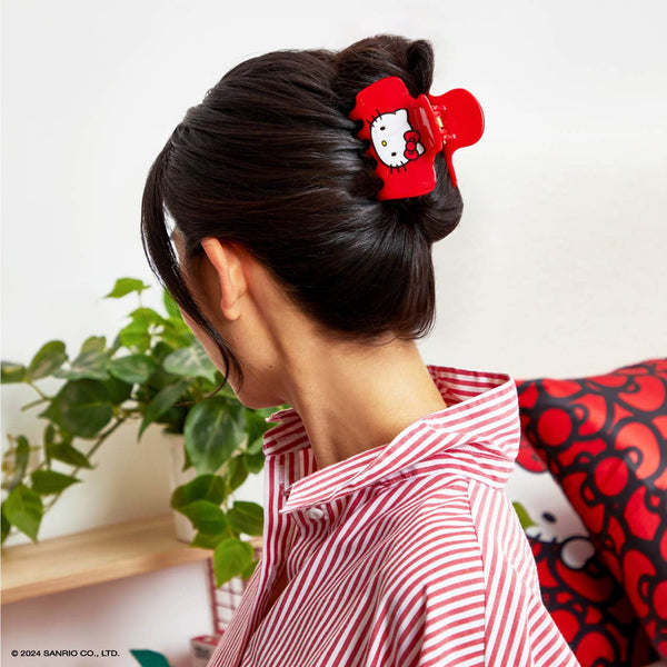 Hello Kitty x Kitsch Recycled Puffy Claw Clip- Kitty Face