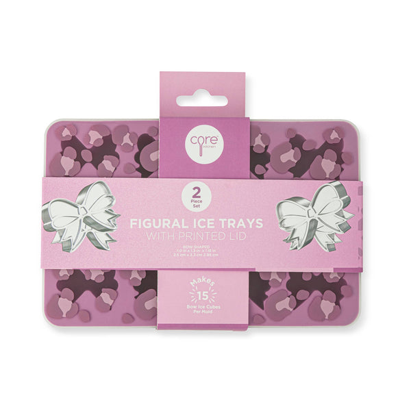 Bow Ice Tray 2pk with Lid - Houndstooth and Leopard