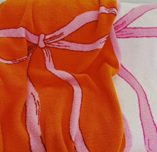 Throw Blankets-French Bow-Luxury Teddy Bear Fleece