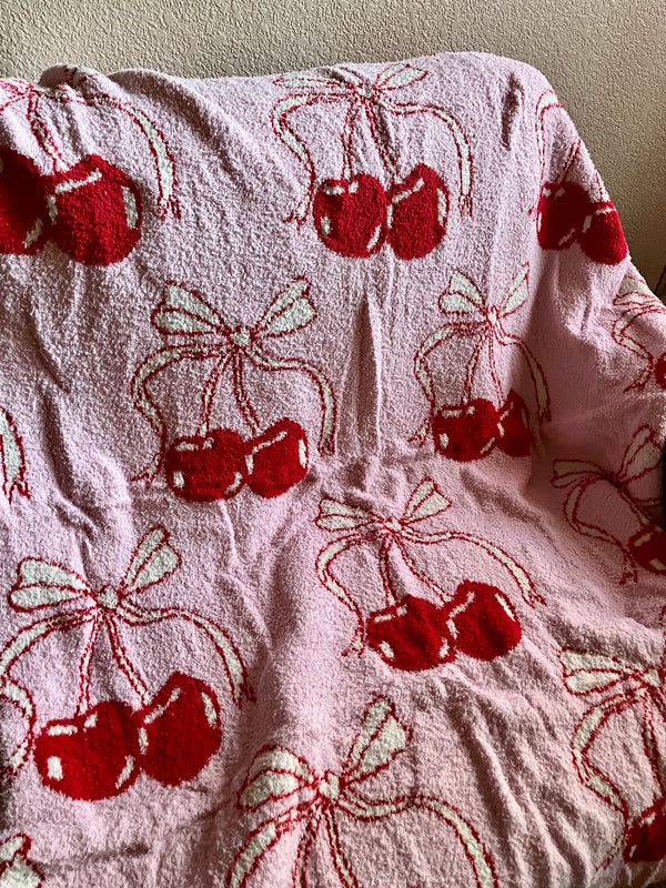 Throw Blankets-French Bow-Luxury Teddy Bear Fleece