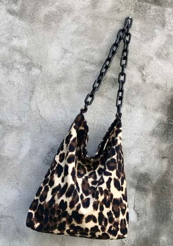 Corduroy Chain Strap Tote