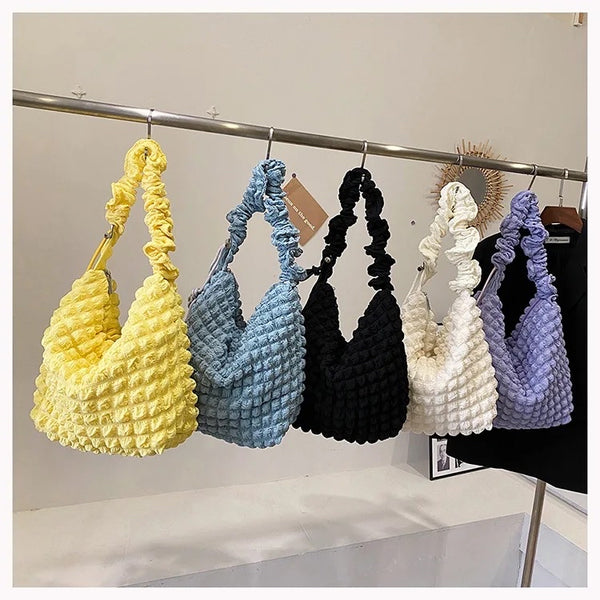 Medium Scrunch Strap Puffer Bucket Bag