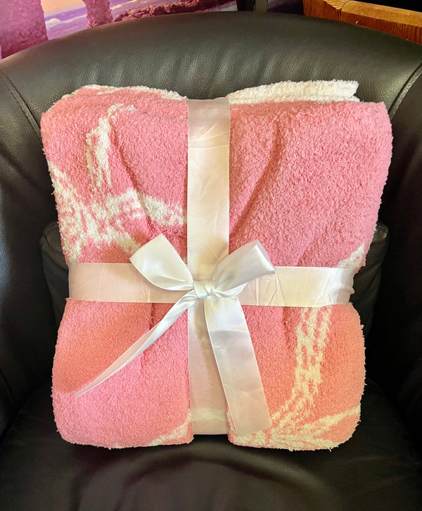 Throw Blankets-French Bow-Luxury Teddy Bear Fleece