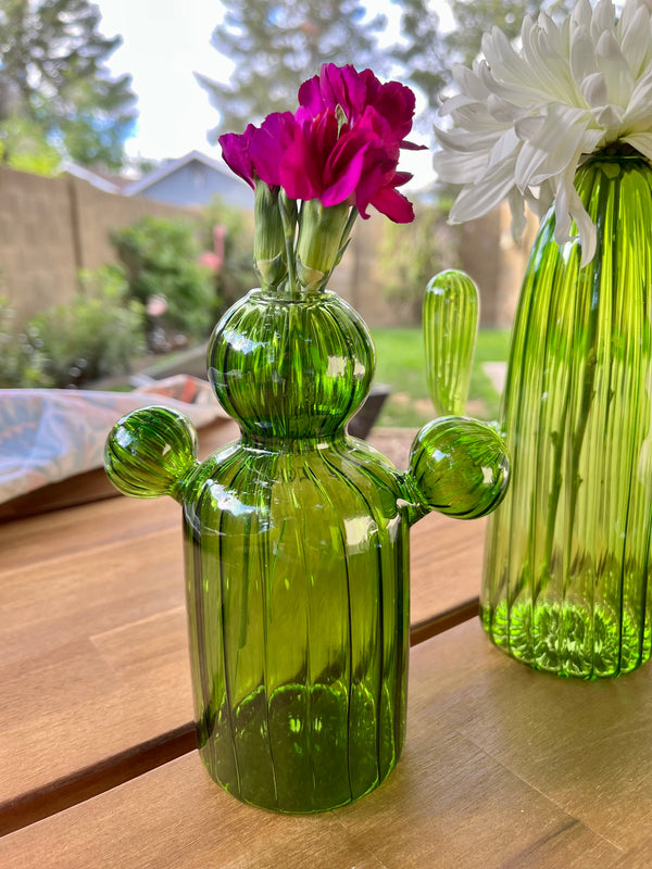 Cactus Glass Vase Set of 3
