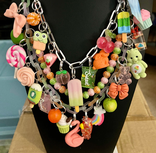 Charm Necklace-Retro Style 18k Gold Plated Chain-Handmade