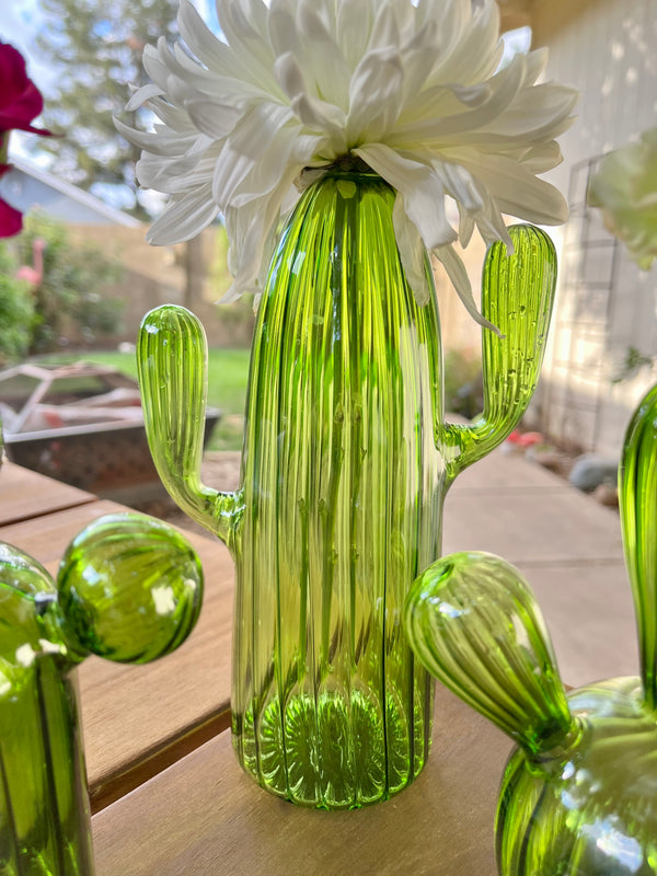 Cactus Glass Vase Set of 3
