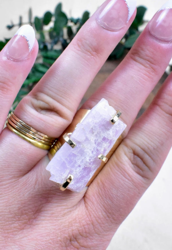 Crystal - Pink Kunzite Cuff Ring