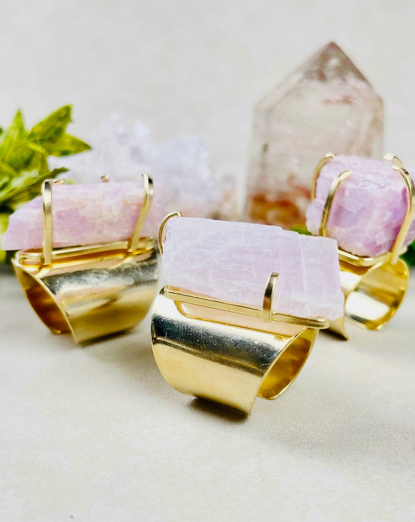 Crystal - Pink Kunzite Cuff Ring