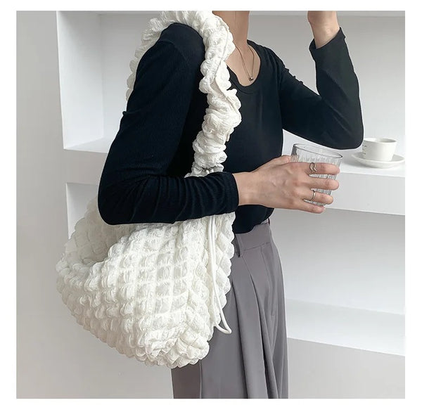 Medium Scrunch Strap Puffer Bucket Bag