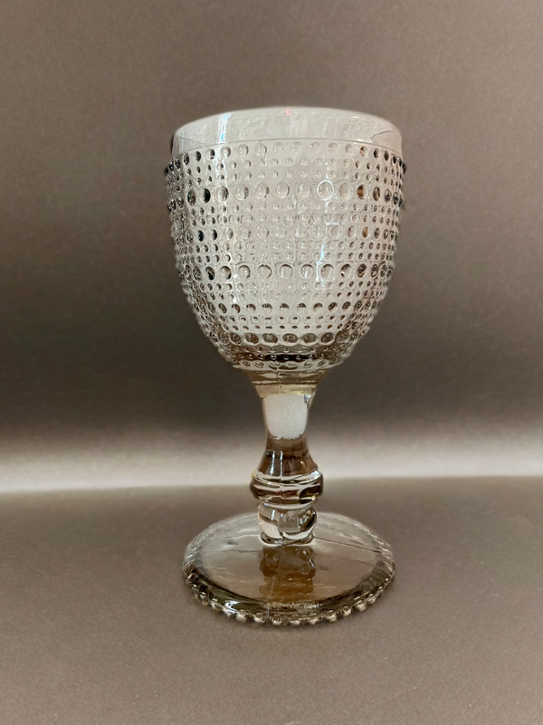 The Wine Savant/Khen Glassware - Beaded Goblet Wine Drinking Glasses 14.8 OZ