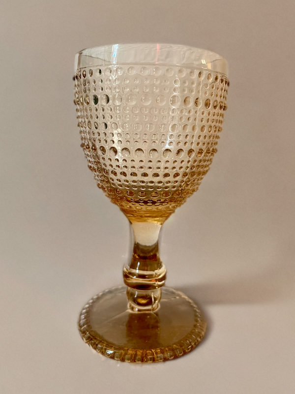 The Wine Savant/Khen Glassware - Beaded Goblet Wine Drinking Glasses 14.8 OZ