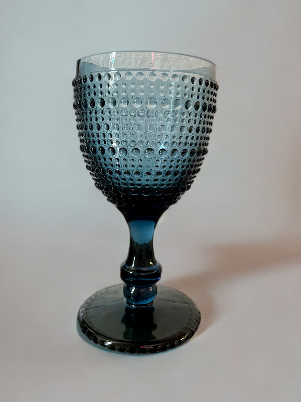 The Wine Savant/Khen Glassware - Beaded Goblet Wine Drinking Glasses 14.8 OZ