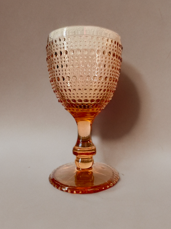 The Wine Savant/Khen Glassware - Beaded Goblet Wine Drinking Glasses 14.8 OZ