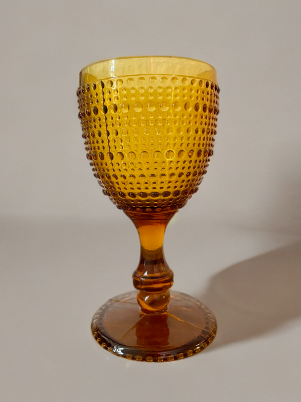 The Wine Savant/Khen Glassware - Beaded Goblet Wine Drinking Glasses 14.8 OZ