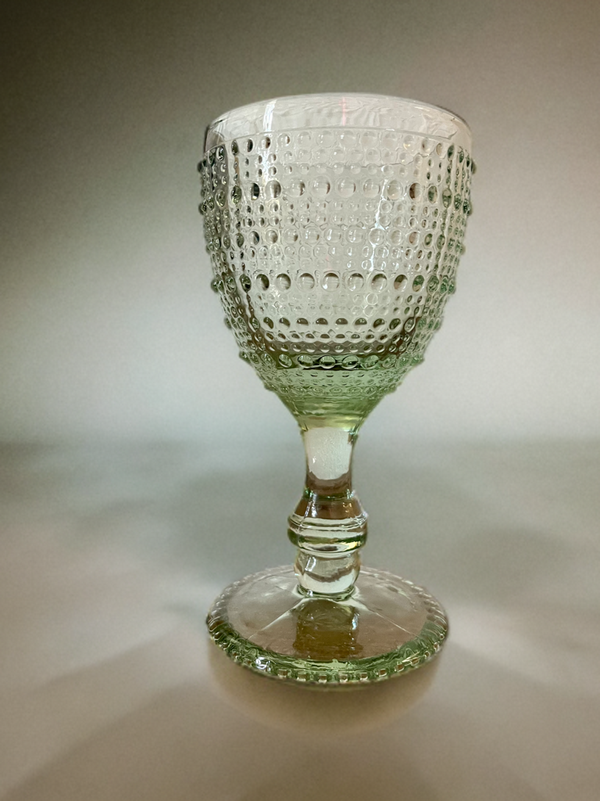 The Wine Savant/Khen Glassware - Beaded Goblet Wine Drinking Glasses 14.8 OZ