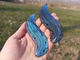 4” Natural Labradorite Feather Crystal Healing Energy