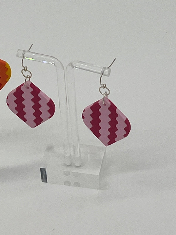 70s zig zag lemon shape earring