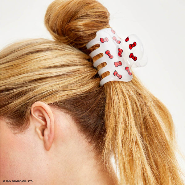 Hello Kitty x Kitsch Recycled Puffy Claw Clip- Kitty Bows