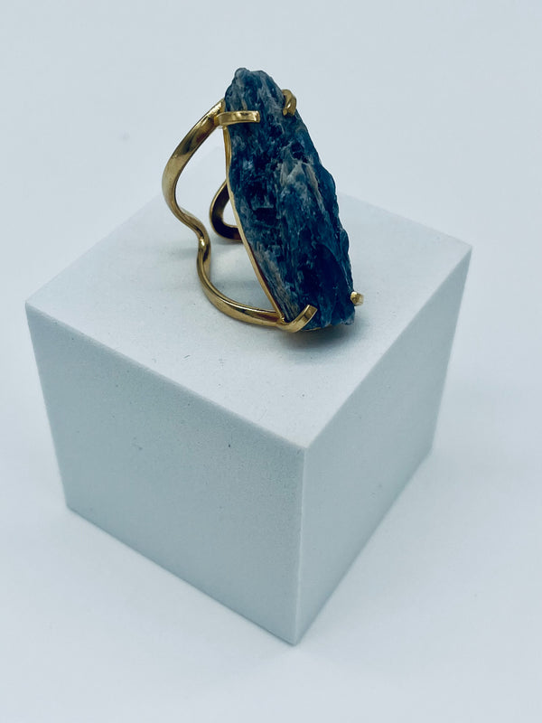 Crystal Ring - Blue Kyanite Statement Arc Ring