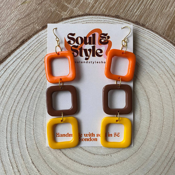 70s wallpaper dangle earrings