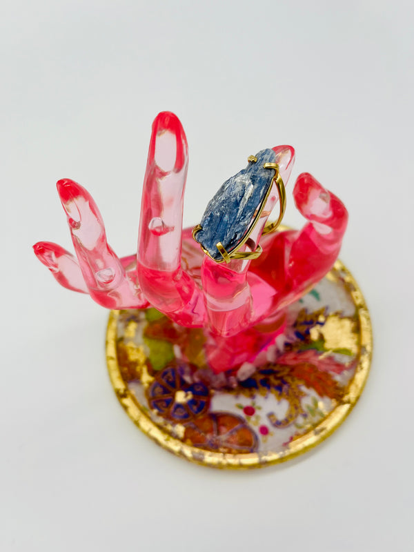 Crystal Ring - Blue Kyanite Statement Arc Ring