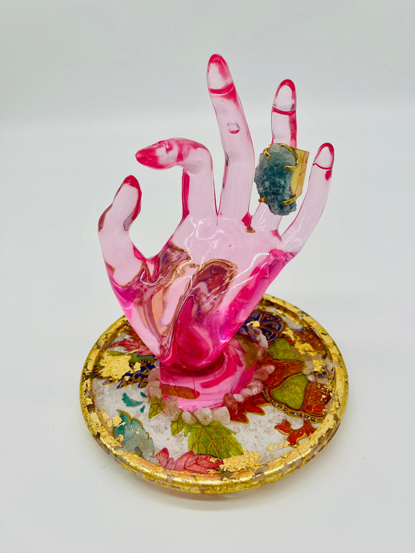 Crystal Raw Aquamarine Statement Cuff Ring