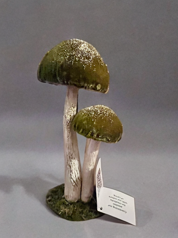 Mushroom Sitter-Velvet Olive and Gold