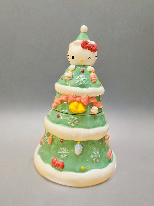 Hello Kitty Holiday Tree Cookie Jar-Blue Sky Clayworks