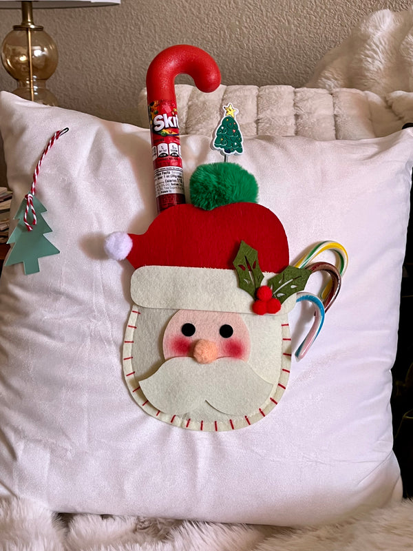 Santa and Snowman, Velvet Pillow Cover