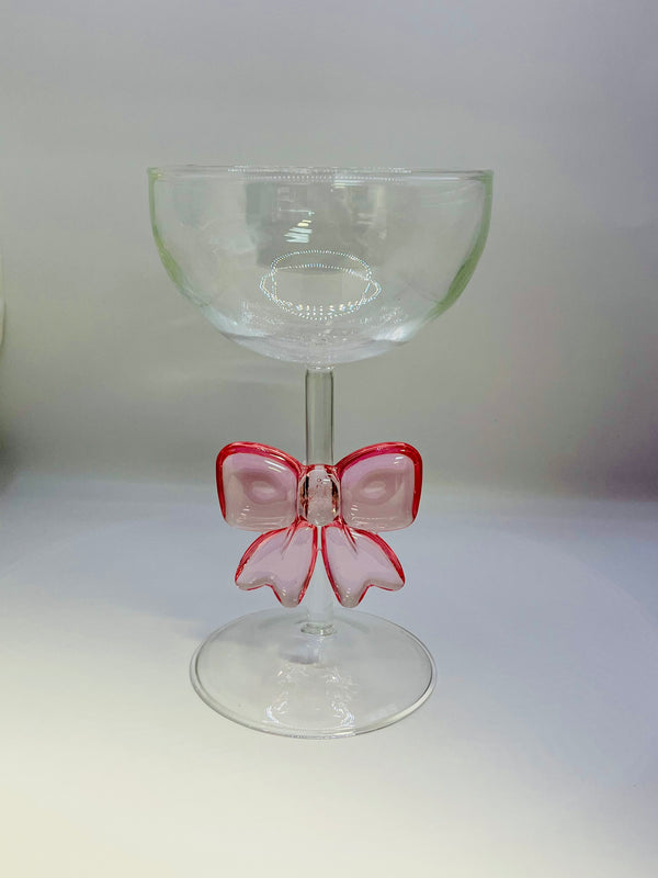 Pink Bow Glass Drinkware