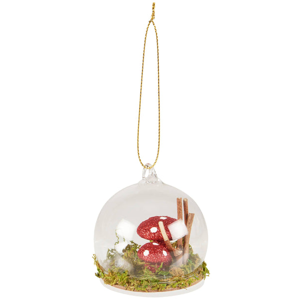 Mushroom Glass Terrarium Ornament