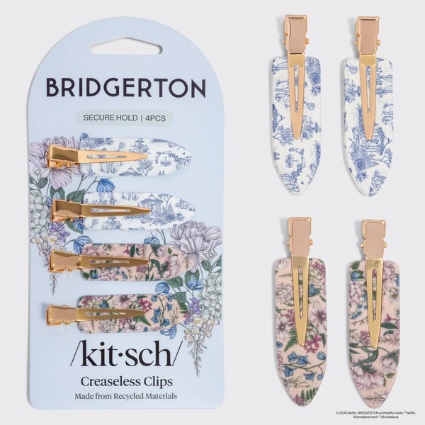KITSCH - Bridgerton x Kitsch Creaseless Clips in Toile in Bloom