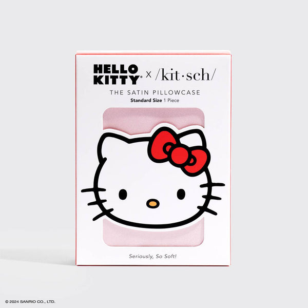 Hello Kitty x Kitsch Pillowcase - Solid Pink Kitty Face