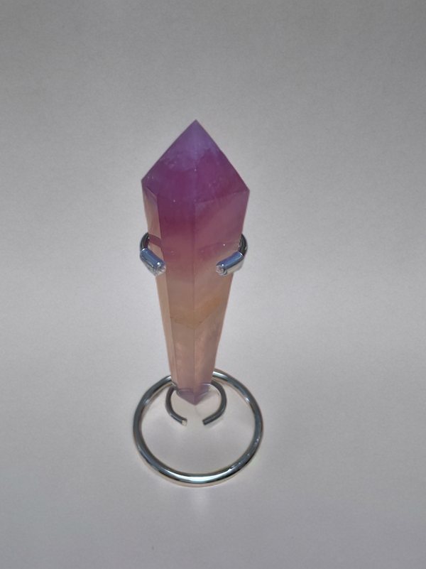 Natural Magenta Fluorite Scepter w Stand