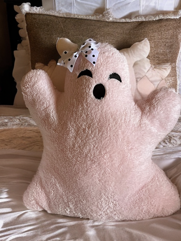 Ghost Plush Pillows-w/ Removable Bow Pin