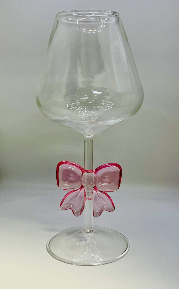 Pink Bow Glass Drinkware