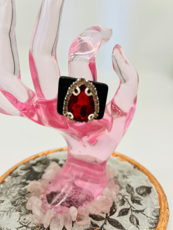 Red -Resin Charm Rings