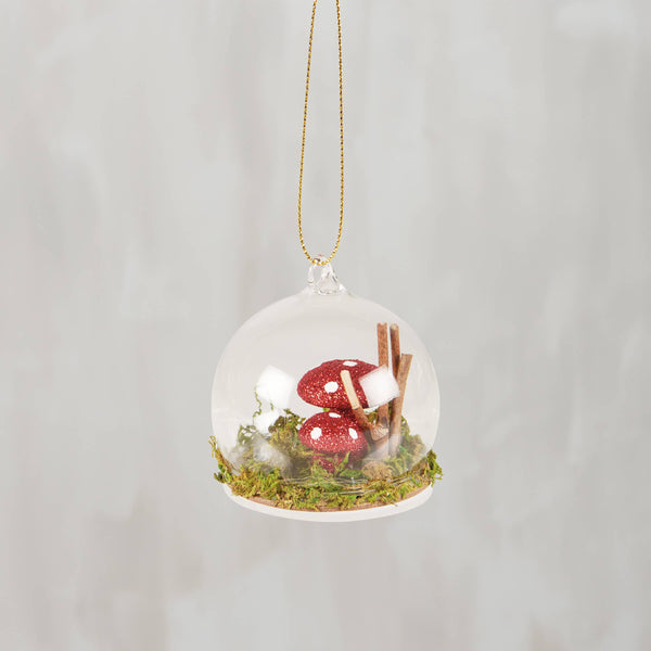 Mushroom Glass Terrarium Ornament