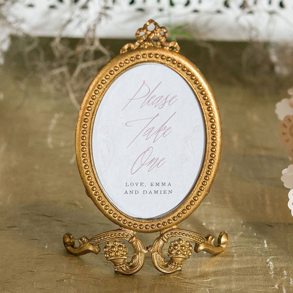 Weddingstar Inc. - Small Oval Baroque Frame - Gold